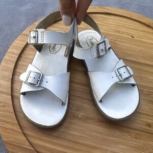 Footmates ECO-TIDE Leather Sandals Boys Size 9 White ES010 Adjustable Buckle